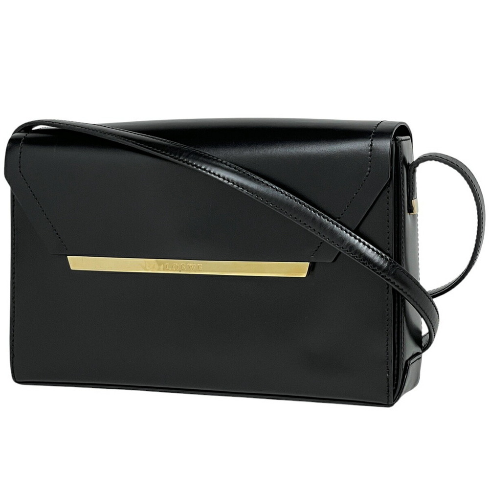 Loewe logo Shoulder Bag Hobo leather black